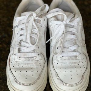 Nike Air Force Triple White Leather Shoes Youth Size 5 / Women's Size 6.5